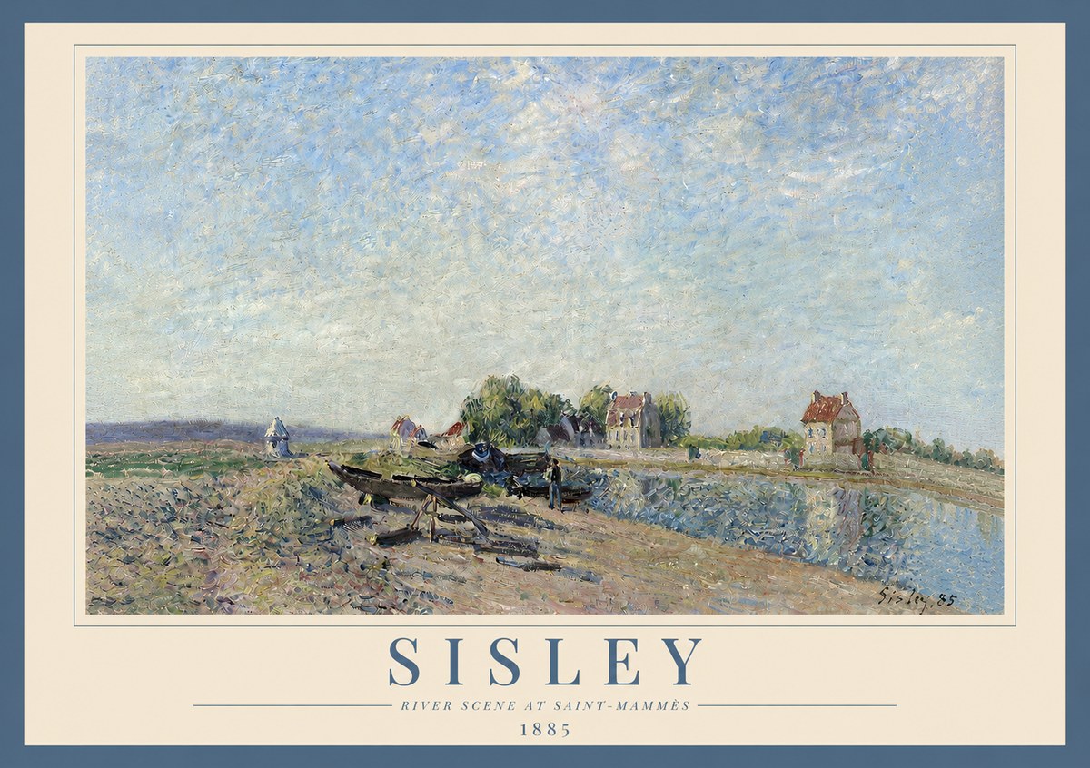 Sisley River Scene at Saint-mammès No3 - Plakát