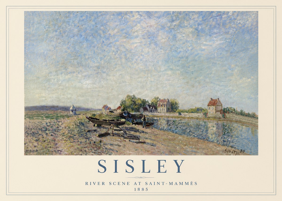 Sisley River Scene at Saint-mammès No5 - Plakát