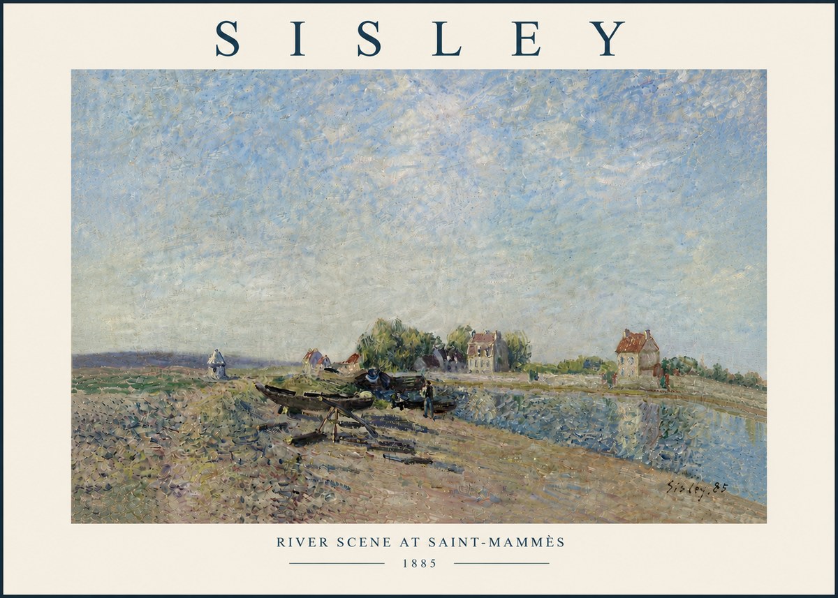 Sisley River Scene at Saint-mammès No6 - Plakát