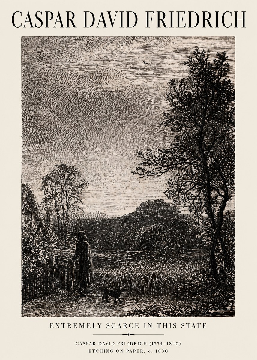Caspar David Friedrich Extremely Scarce in This State No1 - Plakát