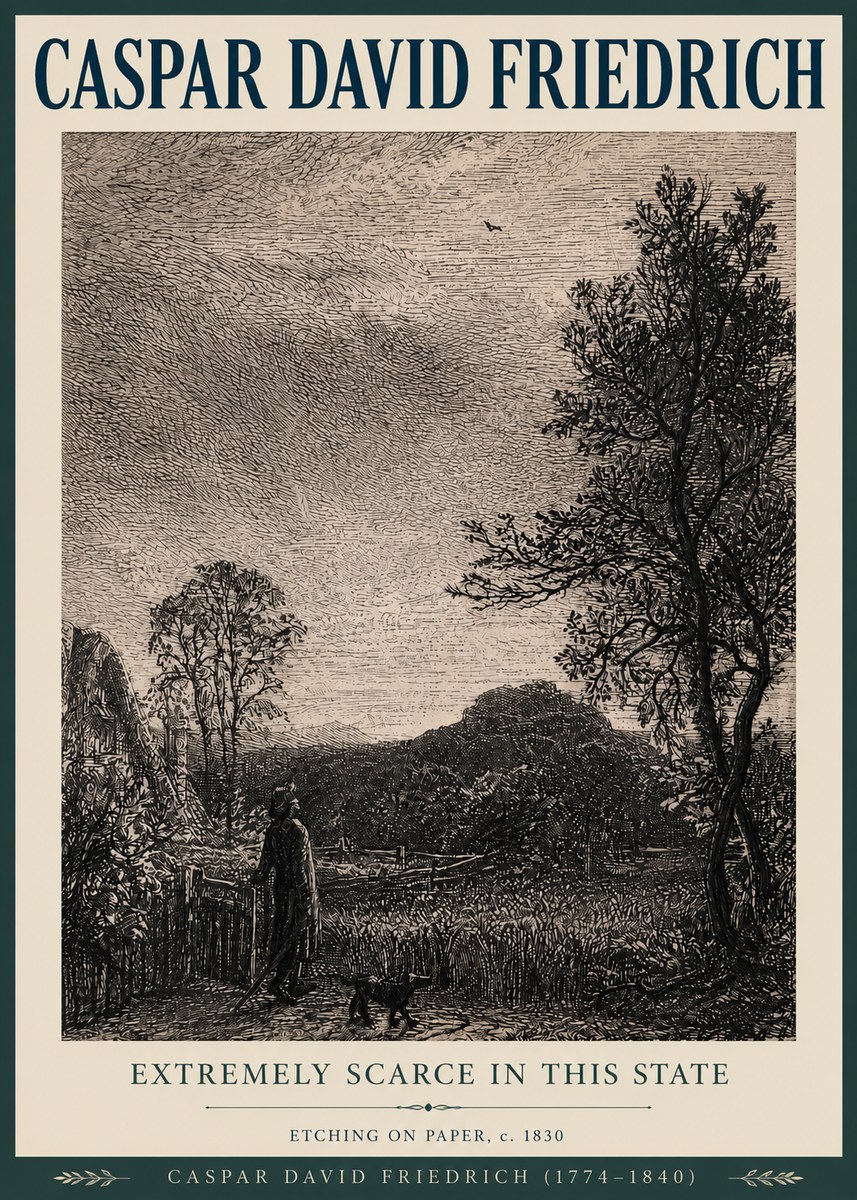 Caspar David Friedrich Extremely Scarce in This State No3 - Plakát