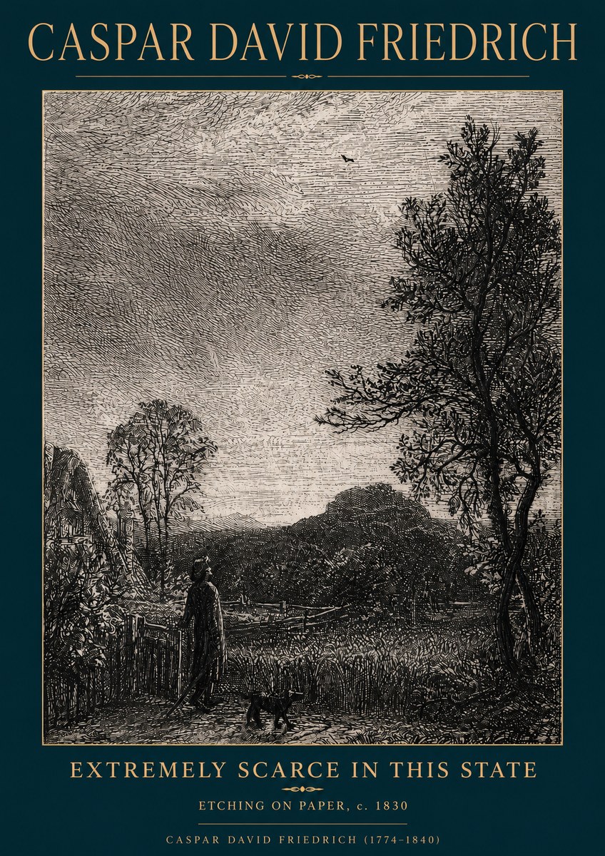 Caspar David Friedrich Extremely Scarce in This State No4 - Plakát