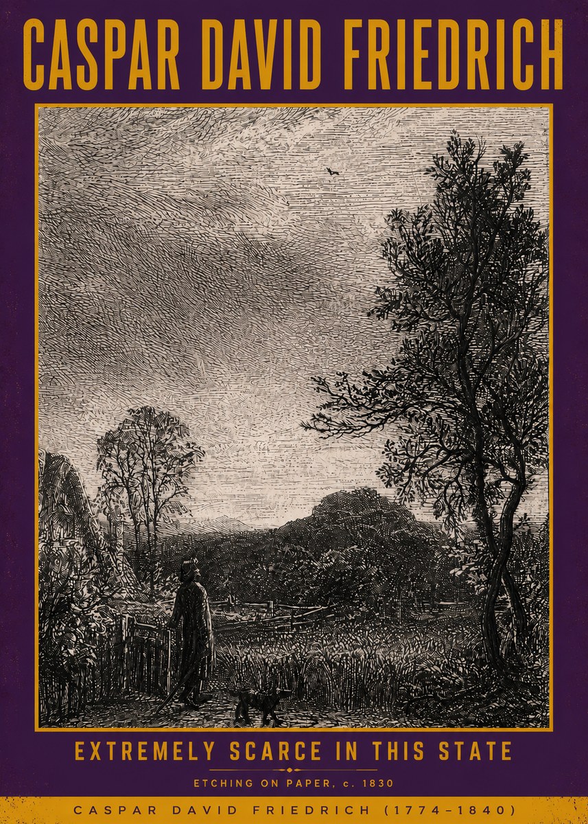 Caspar David Friedrich Extremely Scarce in This State No5 - Plakát