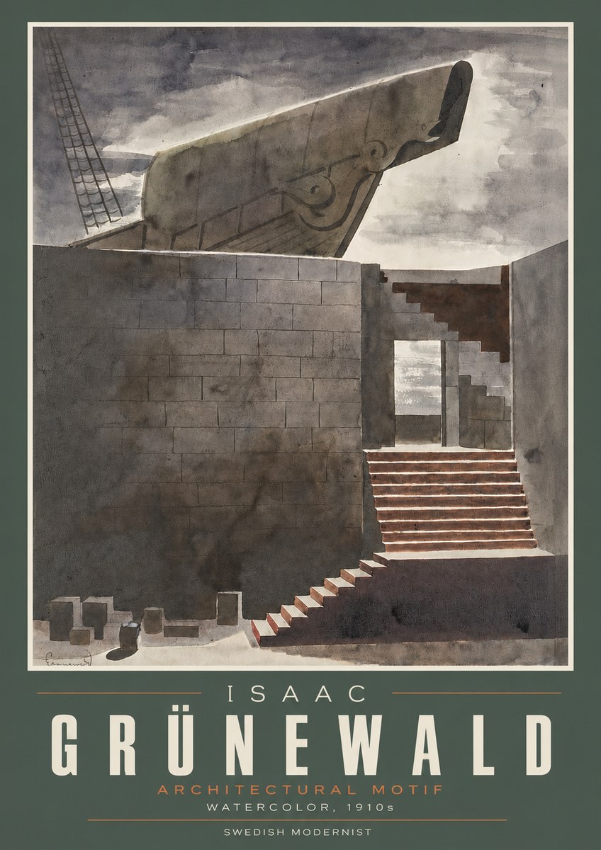 Isaac Grünewald Architectural Motif II No3 - Plakát