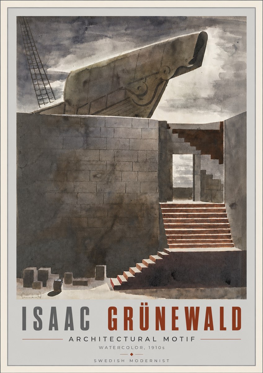 Isaac Grünewald Architectural Motif II No6 - Plakát