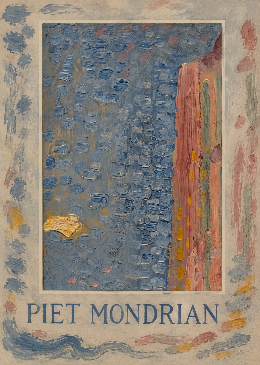 Piet Mondrian Façade in Sunlight No3 - Plakát
