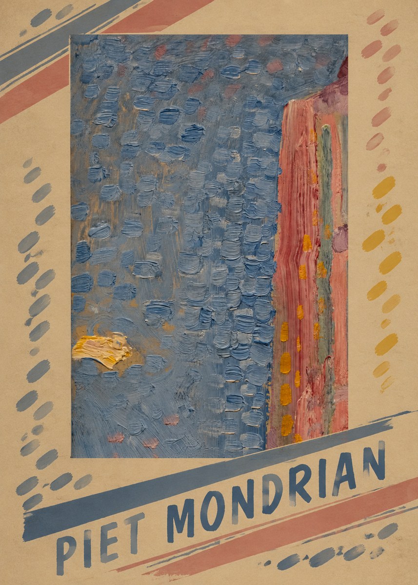 Piet Mondrian Façade in Sunlight No5 - Plakát