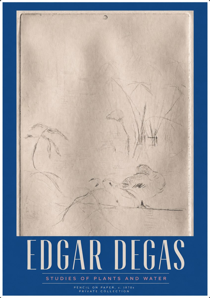 Edgar Degas Studies of Plants and Water No3 - Plakát