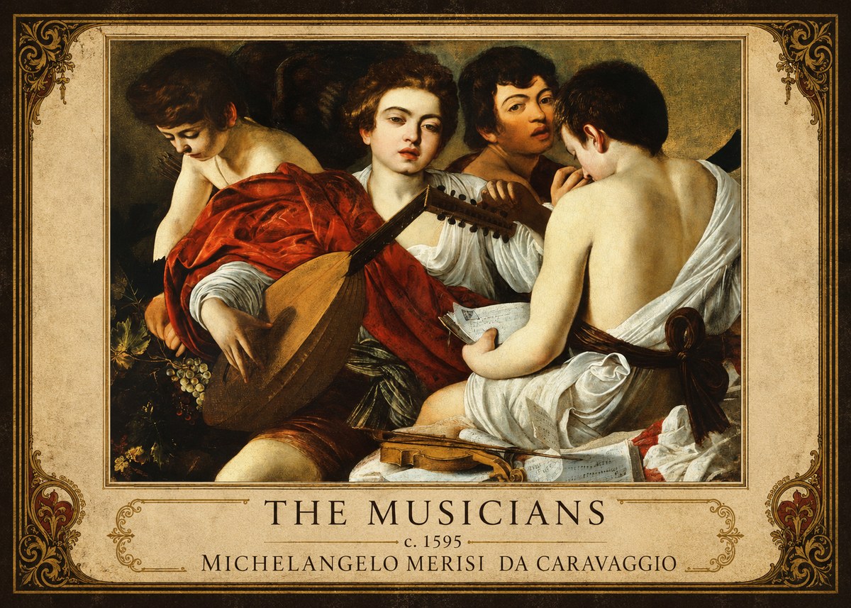 Michelangelo Merisi da Caravaggio The Musicians I No6 - Plakát
