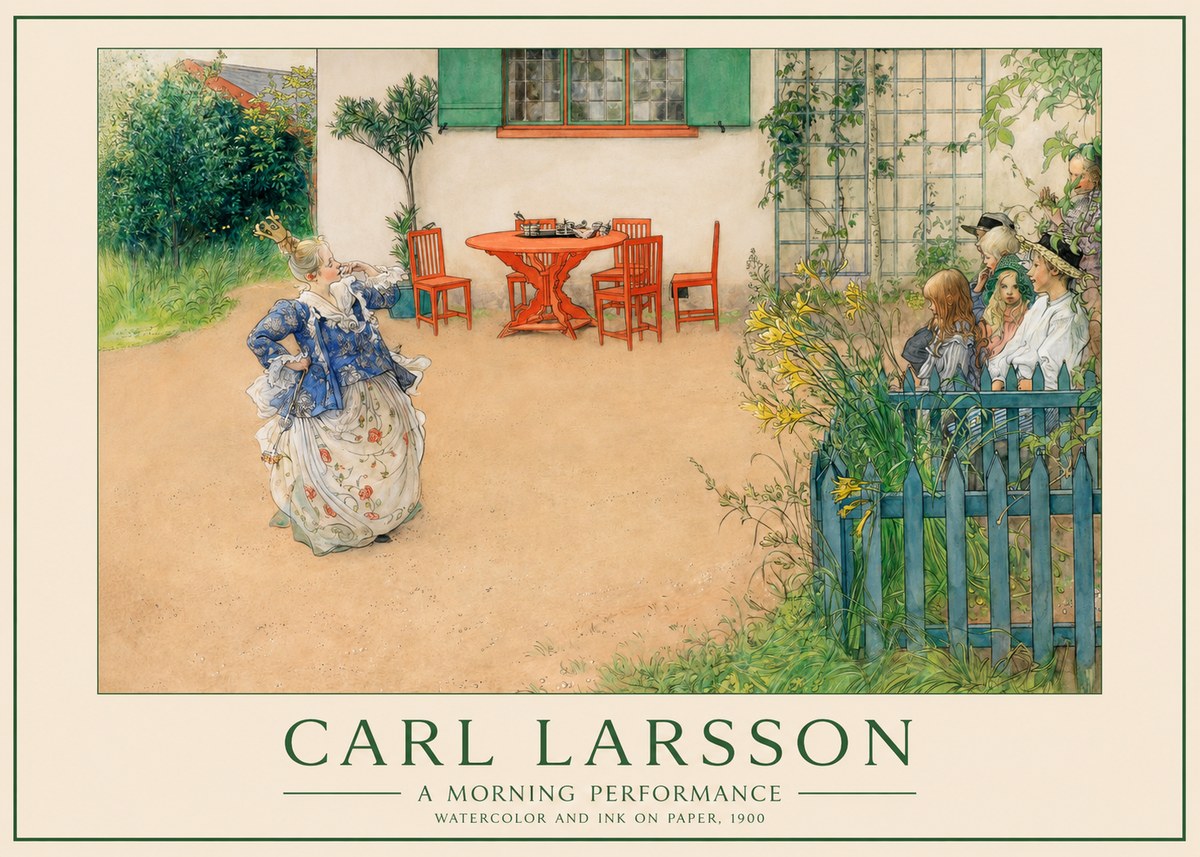 Carl Larsson A Morning Performance No1 - Plakát
