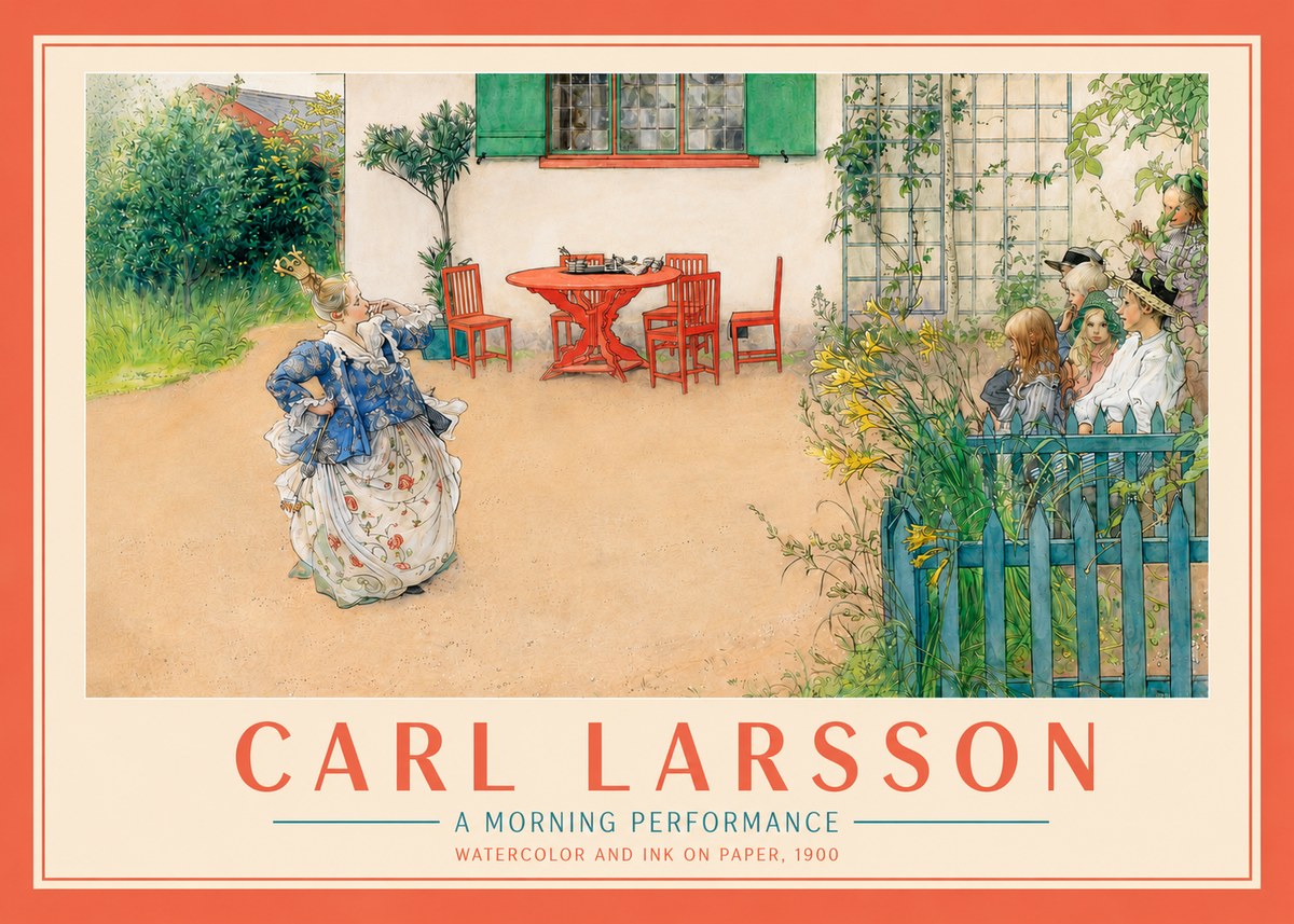 Carl Larsson A Morning Performance No4 - Plakát