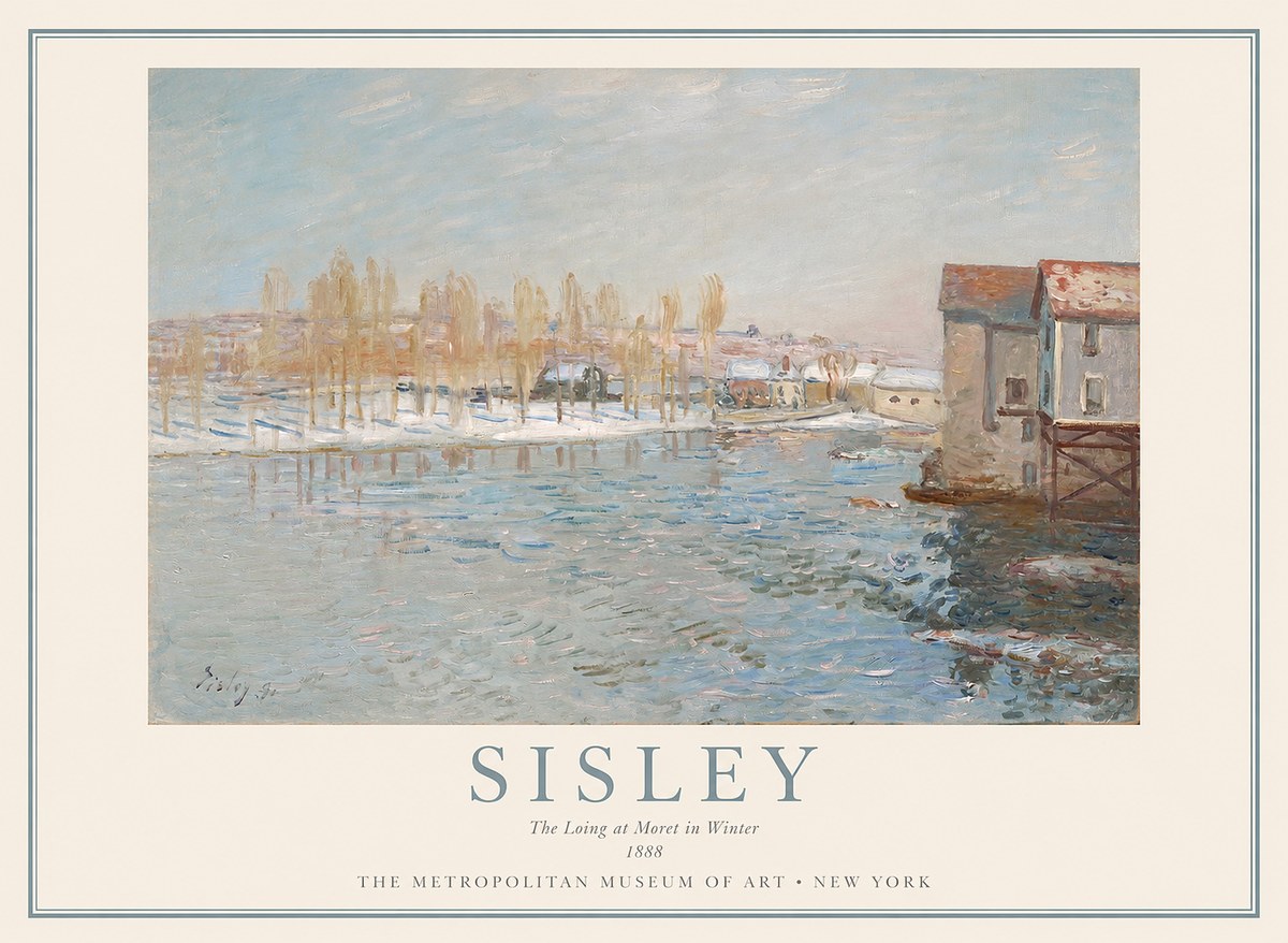 Sisley The Loing at Moret in Winter No1 - Plakát