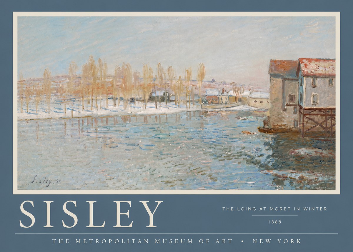 Sisley The Loing at Moret in Winter No4 - Plakát