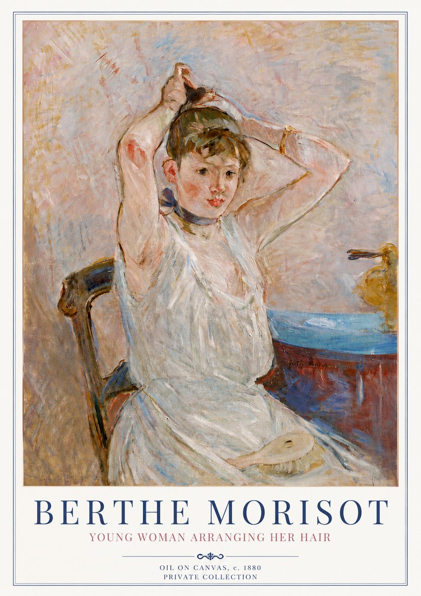Berthe Morisot Young Woman Arranging Her Hair No3 - Plakát
