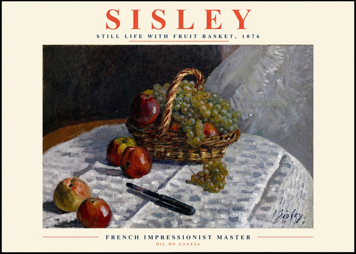 Sisley Still Life with Fruit Basket No2 - Plakát