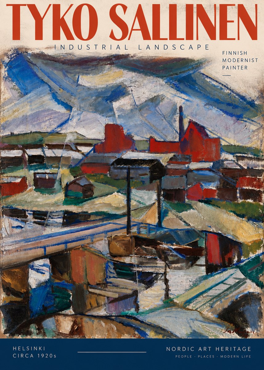 Tyko Sallinen Industrial Landscape No5 - Plakát