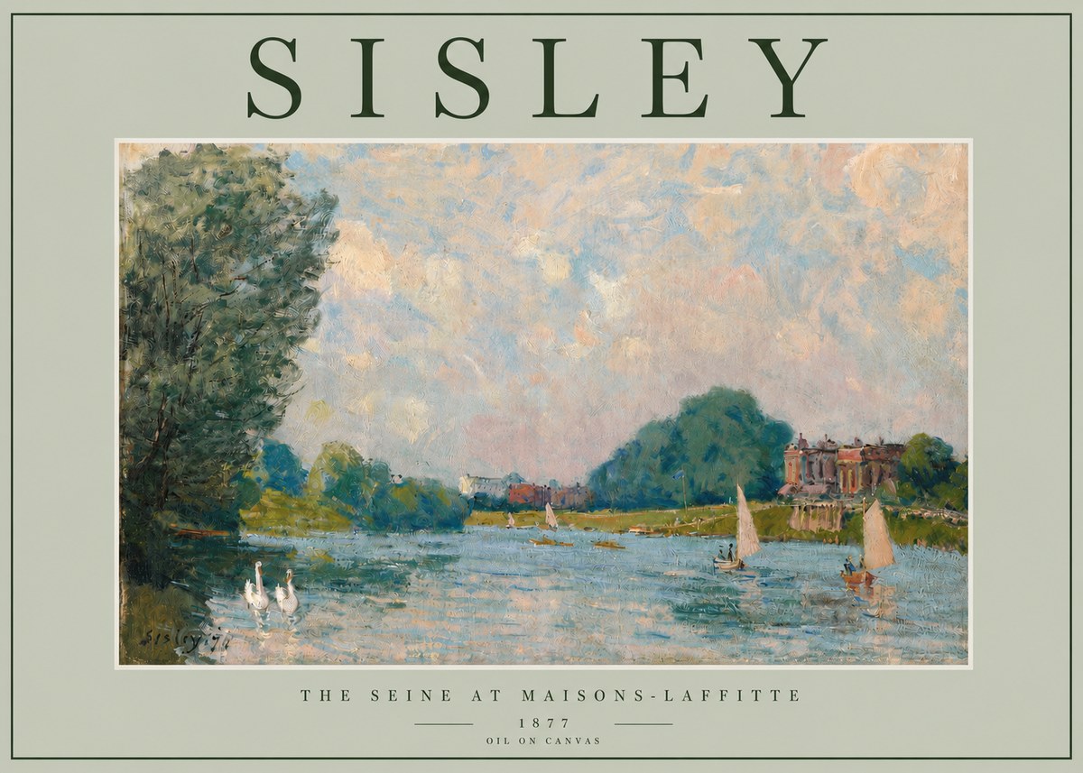 Sisley The River – Afternoon, 1877 No4 - Plakát