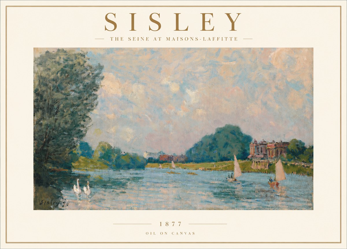 Sisley The River – Afternoon, 1877 No5 - Plakát