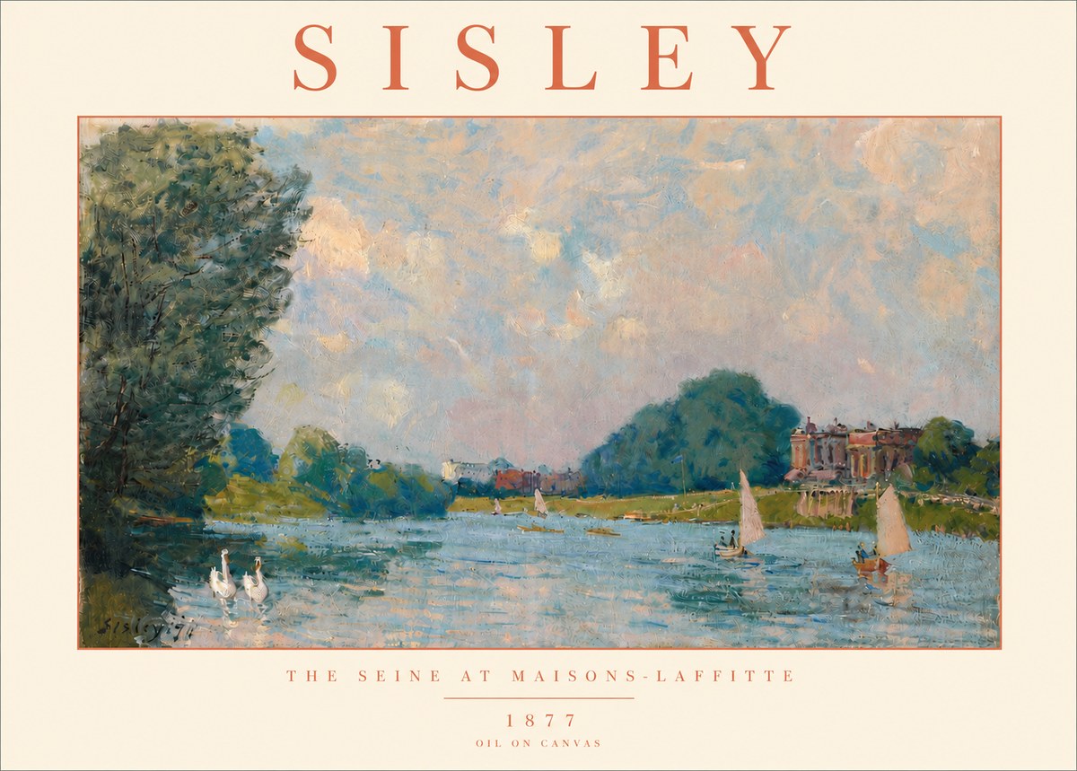 Sisley The River – Afternoon, 1877 No6 - Plakát