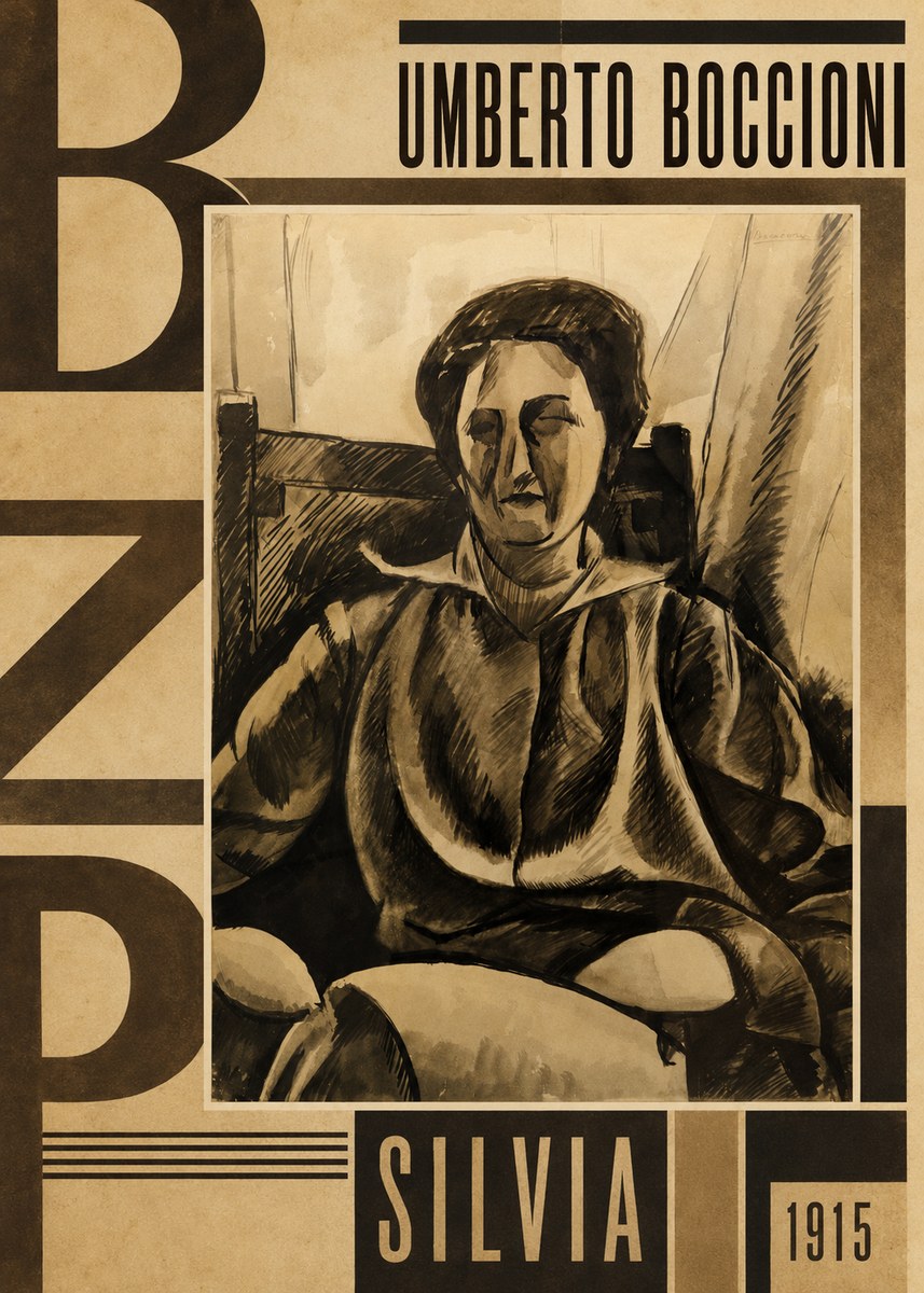 Umberto Boccioni Silvia No5 - Plakát