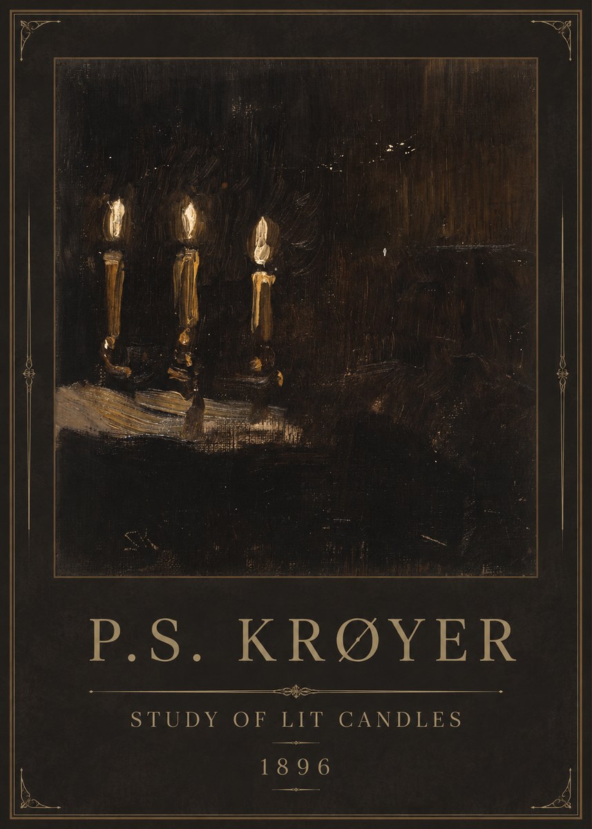 P.S. Krøyer Study of Lit Candles No1 - Plakát