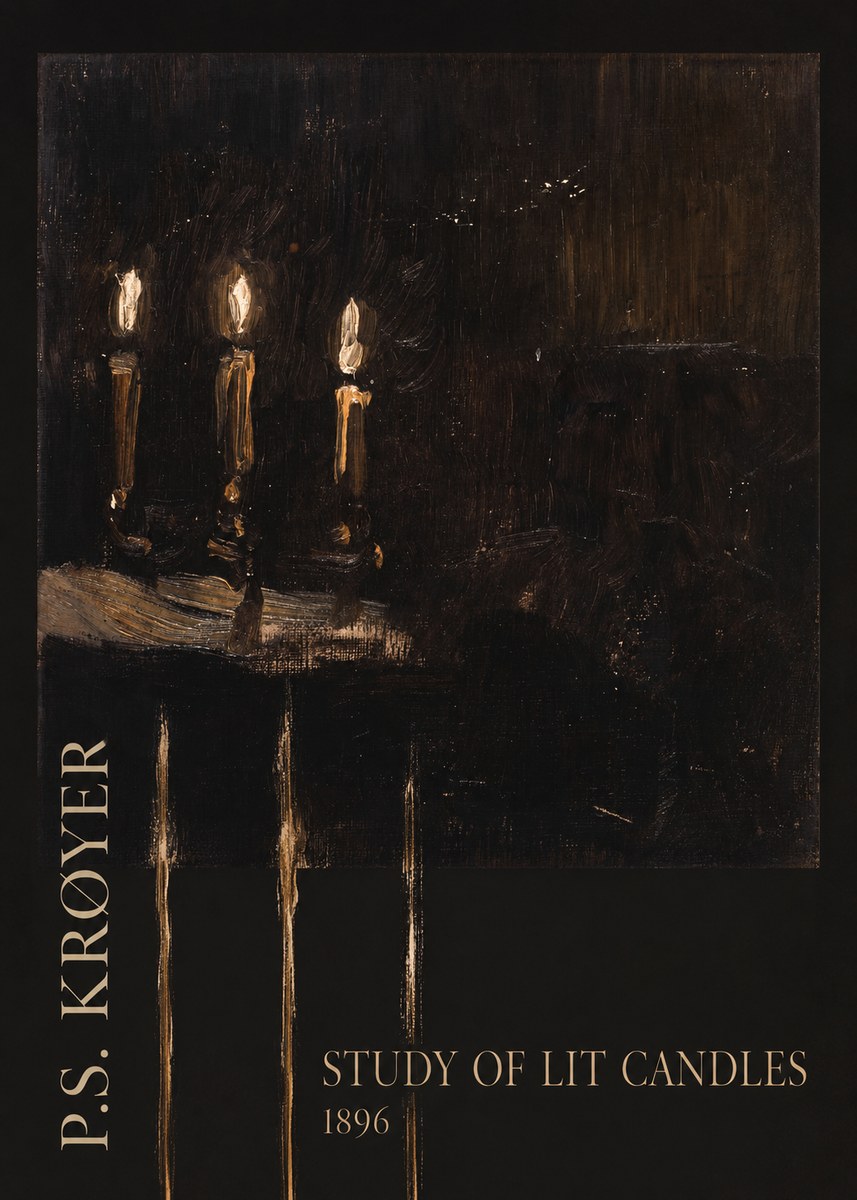 P.S. Krøyer Study of Lit Candles No3 - Plakát