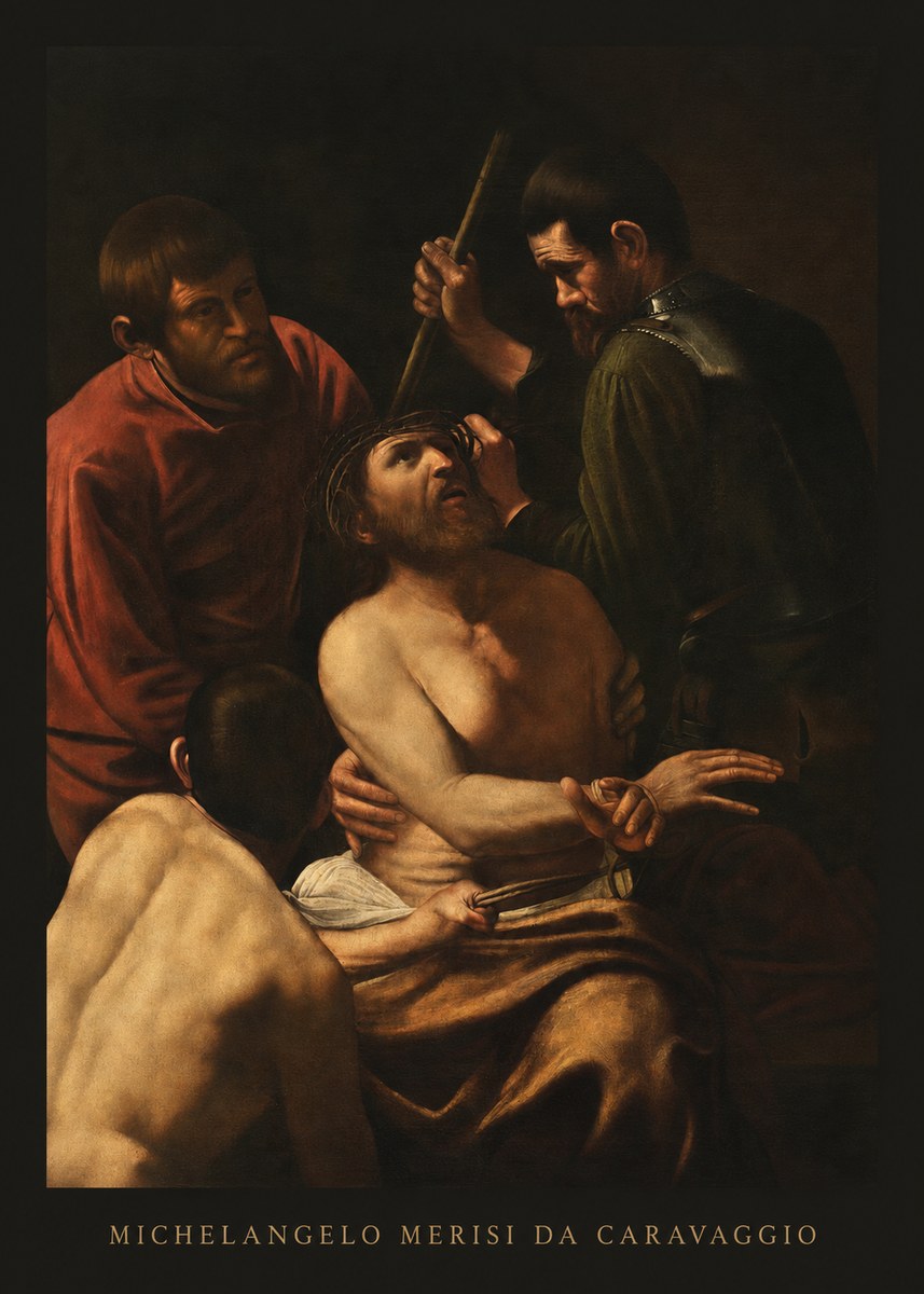 Michelangelo Merisi da Caravaggio Christ Crowned with Thorns No6 - Plakát