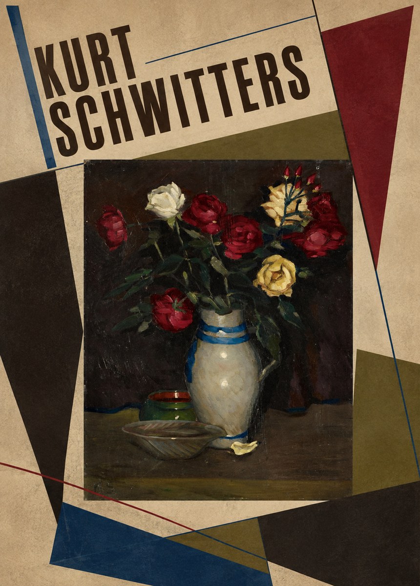 Kurt Schwitters Still Life with Roses No3 - Plakát