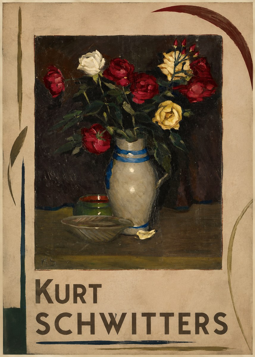 Kurt Schwitters Still Life with Roses No5 - Plakát