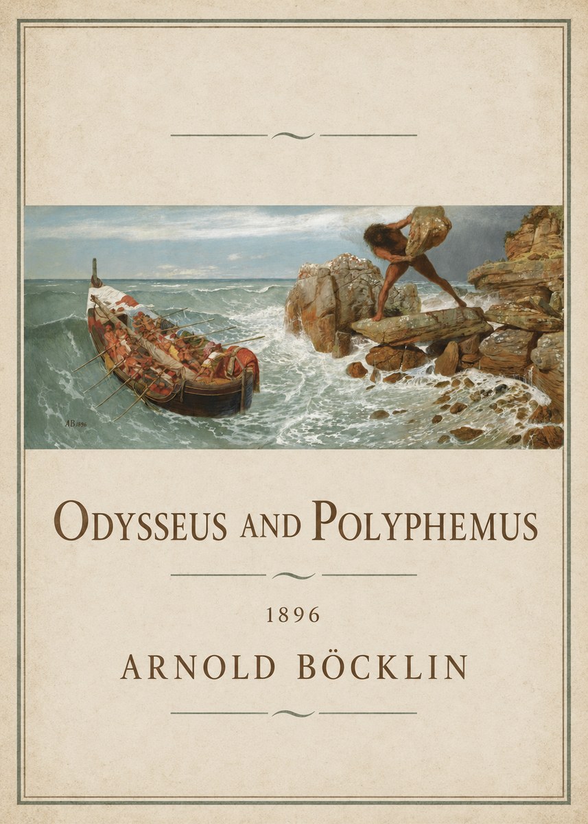 Arnold Böcklin Odysseus and Polyphemus No1 - Plakát