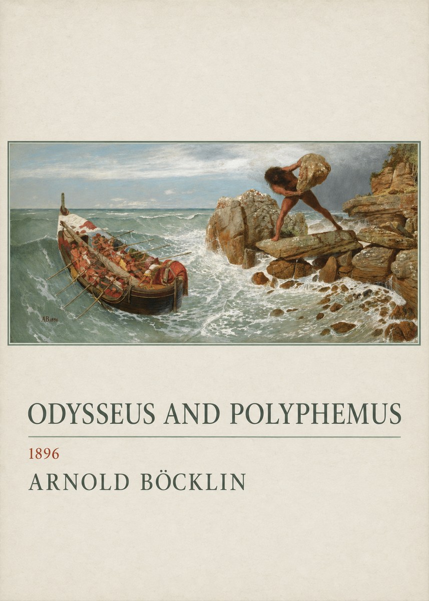 Arnold Böcklin Odysseus and Polyphemus No3 - Plakát