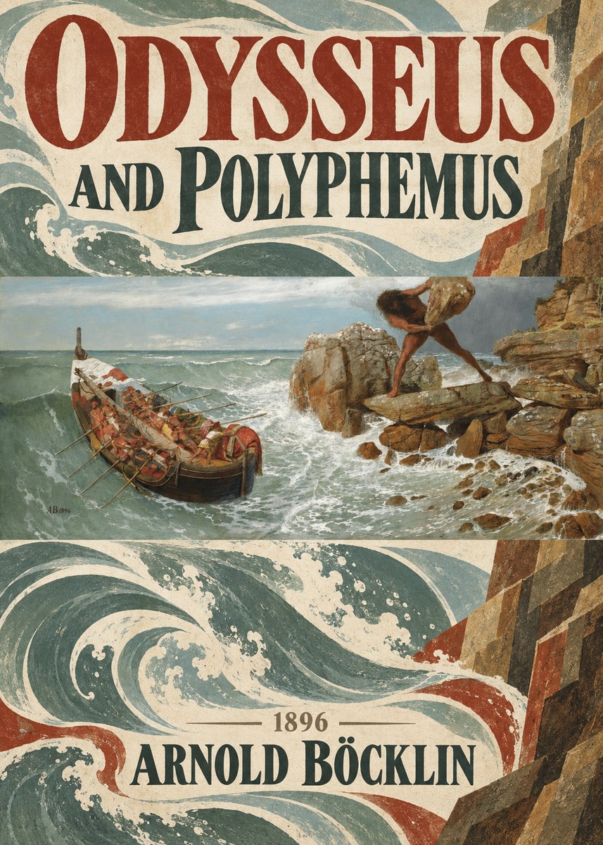 Arnold Böcklin Odysseus and Polyphemus No5 - Plakát