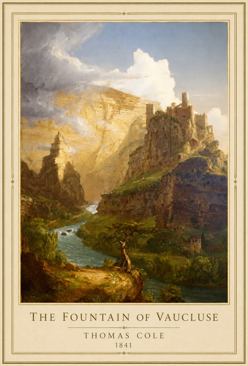 Thomas Cole The Fountain of Vaucluse I No1 - Plakát