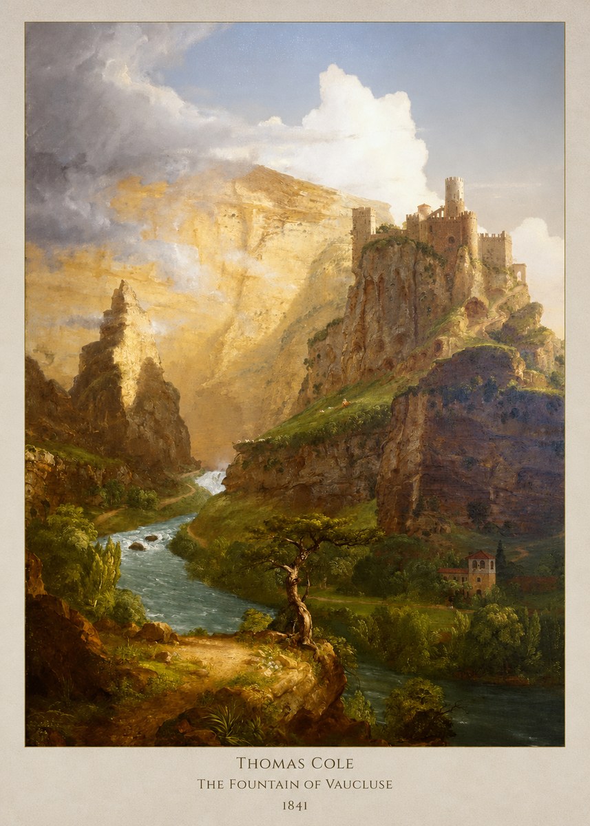 Thomas Cole The Fountain of Vaucluse I No6 - Plakát