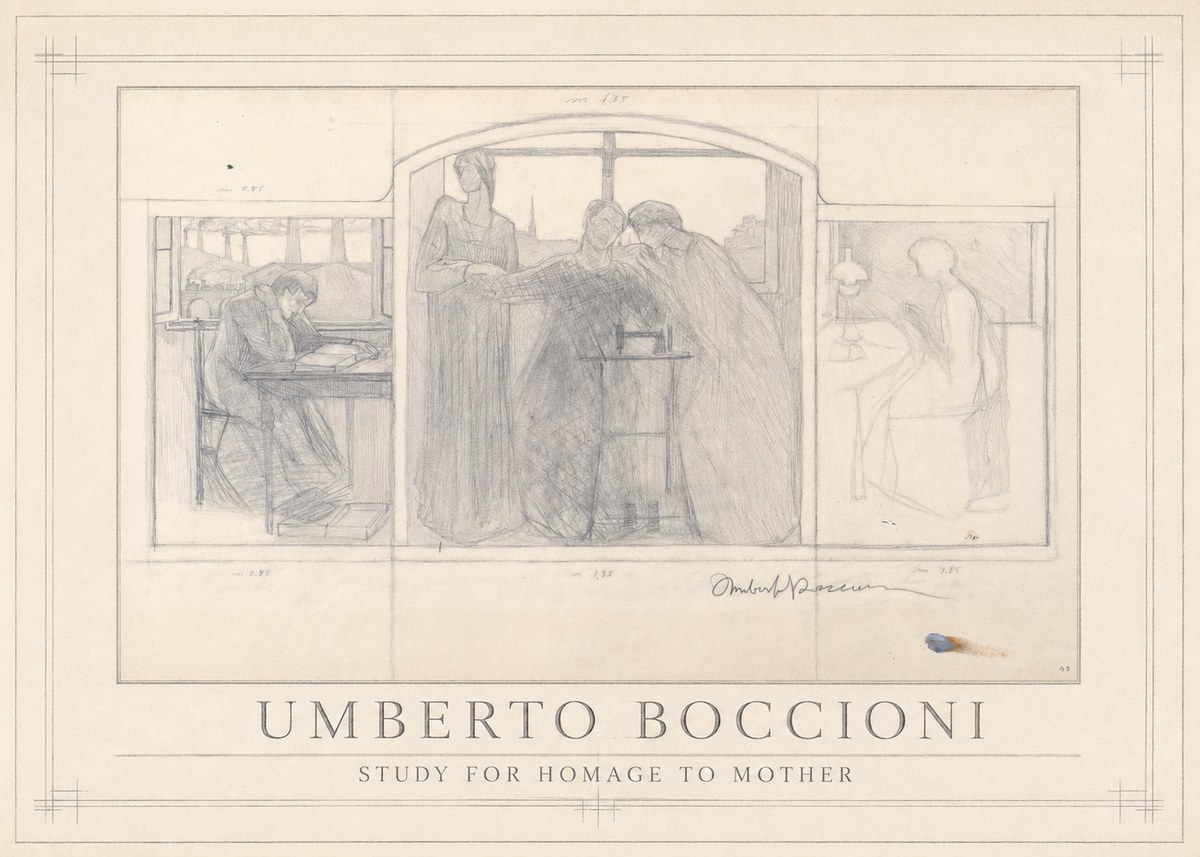 Umberto Boccioni Study for Homage to Mother No1 - Plakát