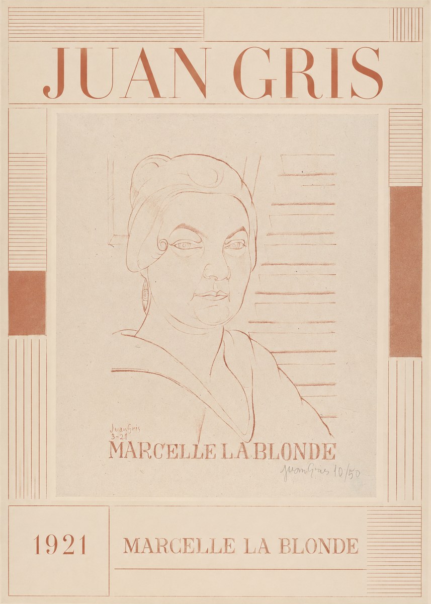 Juan Gris Marcelle La Blonde No5 - Plakát