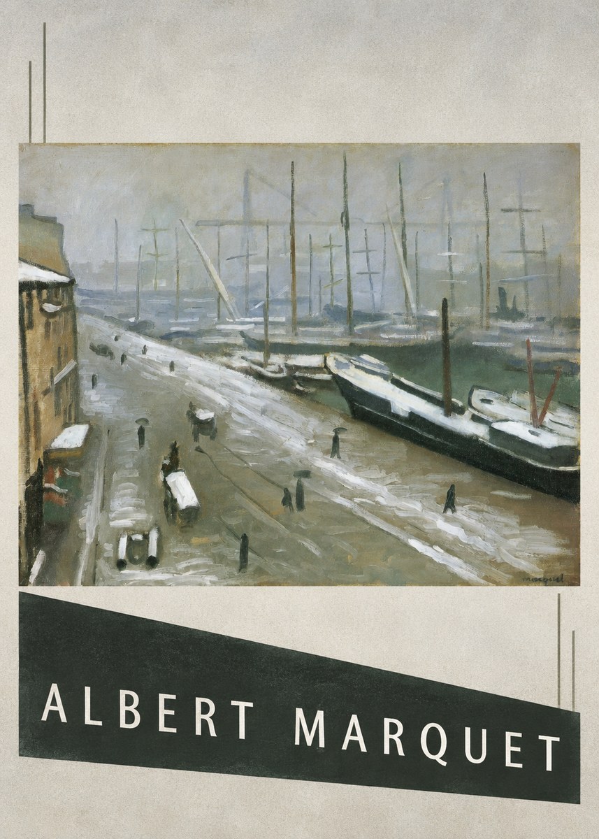 Albert Marquet Le Havre, Le Bassin Sous La Neige No3 - Plakát