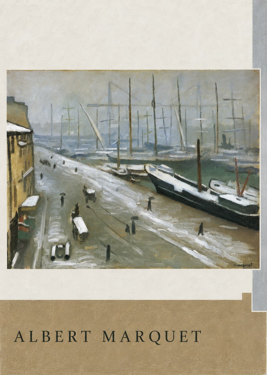 Albert Marquet Le Havre, Le Bassin Sous La Neige No5 - Plakát