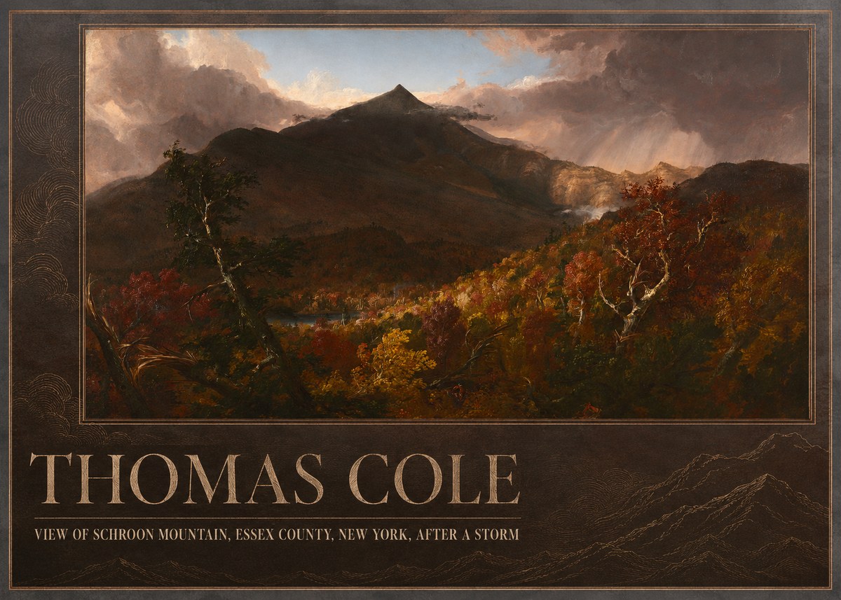 Thomas Cole View of Schroon Mountain, Essex County, New York, After a Storm No2 - Plakát