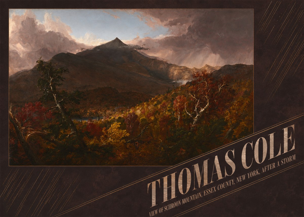 Thomas Cole View of Schroon Mountain, Essex County, New York, After a Storm No4 - Plakát