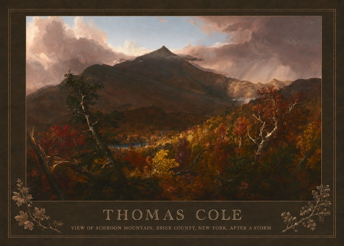 Thomas Cole View of Schroon Mountain, Essex County, New York, After a Storm No6 - Plakát