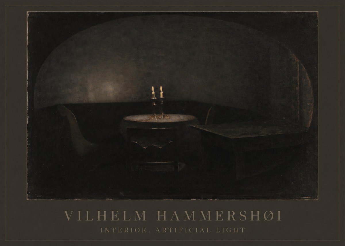 Vilhelm Hammershøi Interior. Artificial Light No1 - Plakát