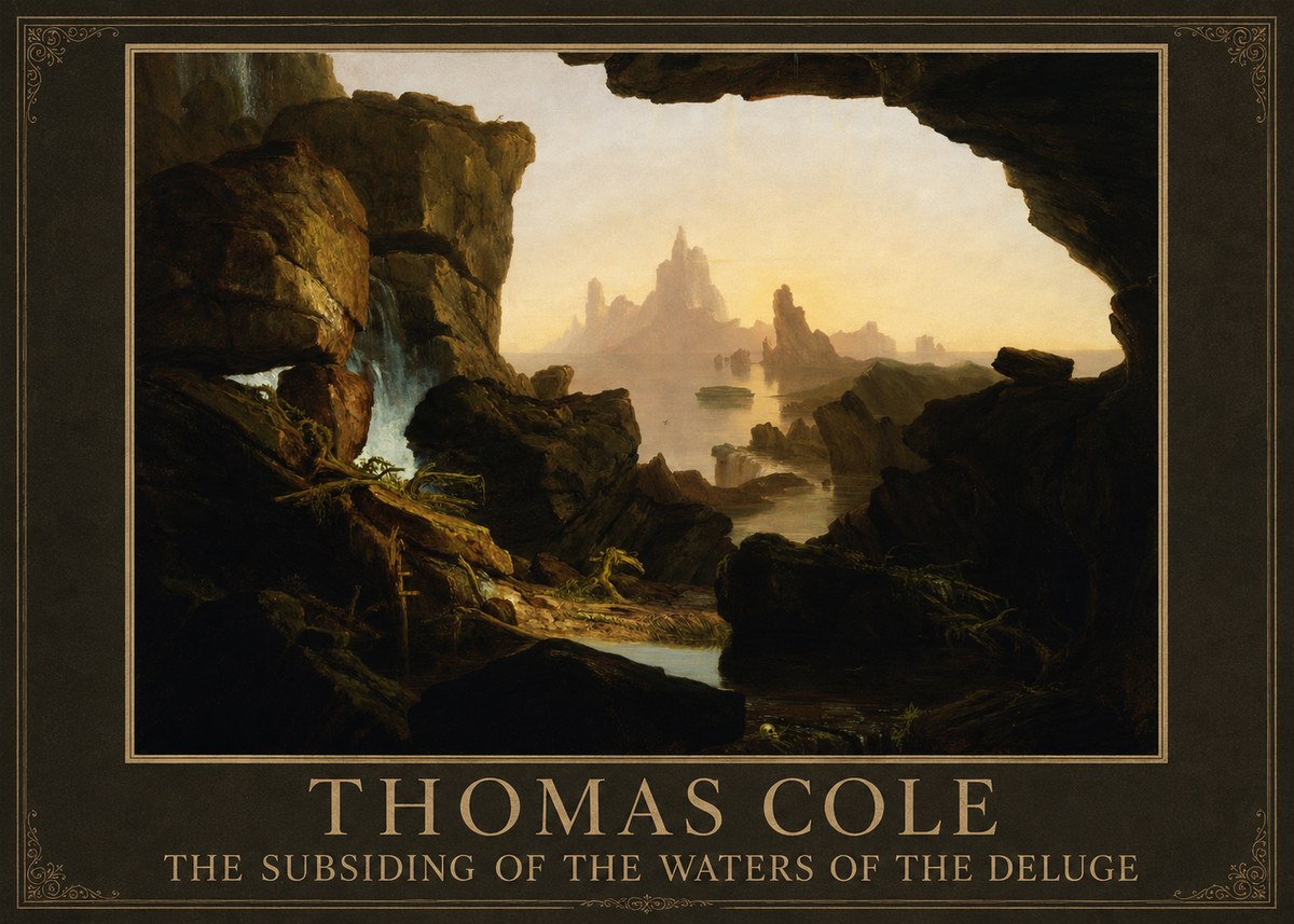 Thomas Cole The Subsiding of the Waters of the Deluge I No1 - Plakát