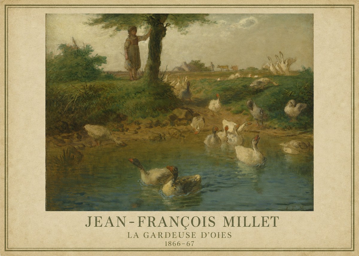 Jean-François Millet La Gardeuse D'oies No1 - Plakát