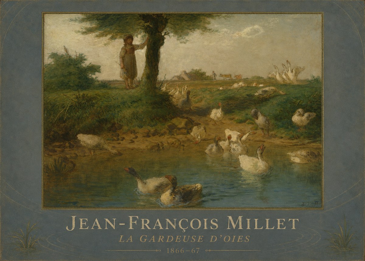 Jean-François Millet La Gardeuse D'oies No3 - Plakát