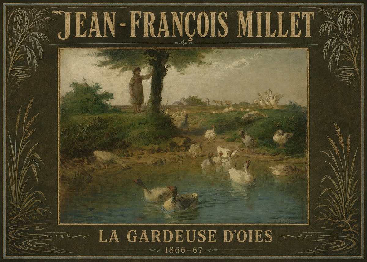 Jean-François Millet La Gardeuse D'oies No4 - Plakát