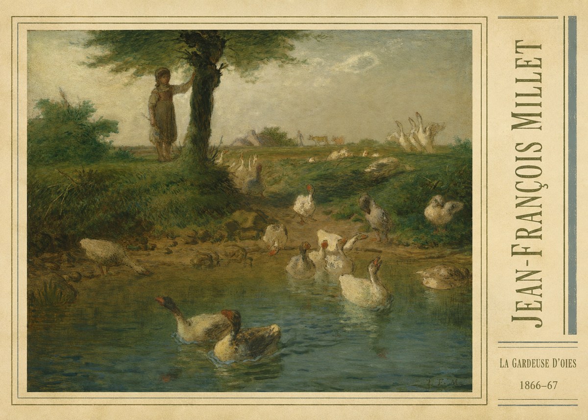 Jean-François Millet La Gardeuse D'oies No5 - Plakát