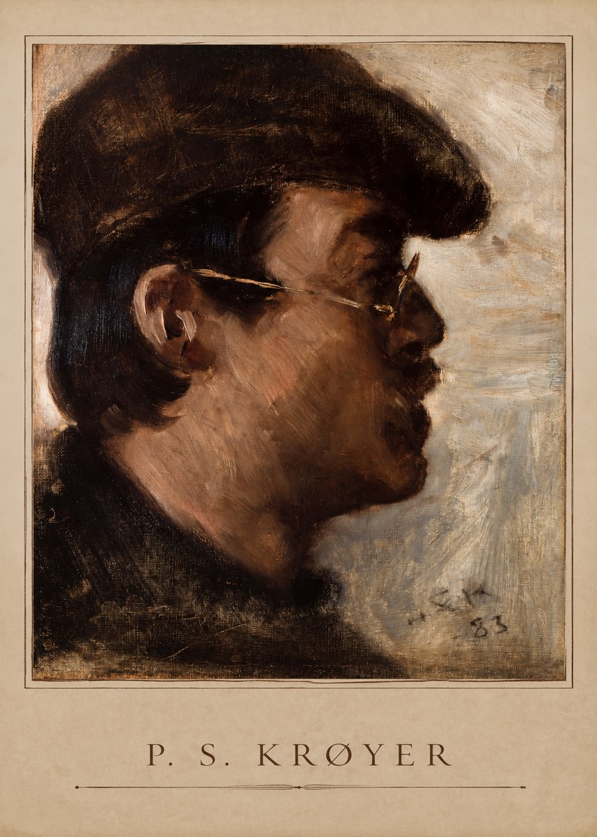 P.S. Krøyer Self-portrait with a Cap No1 - Plakát