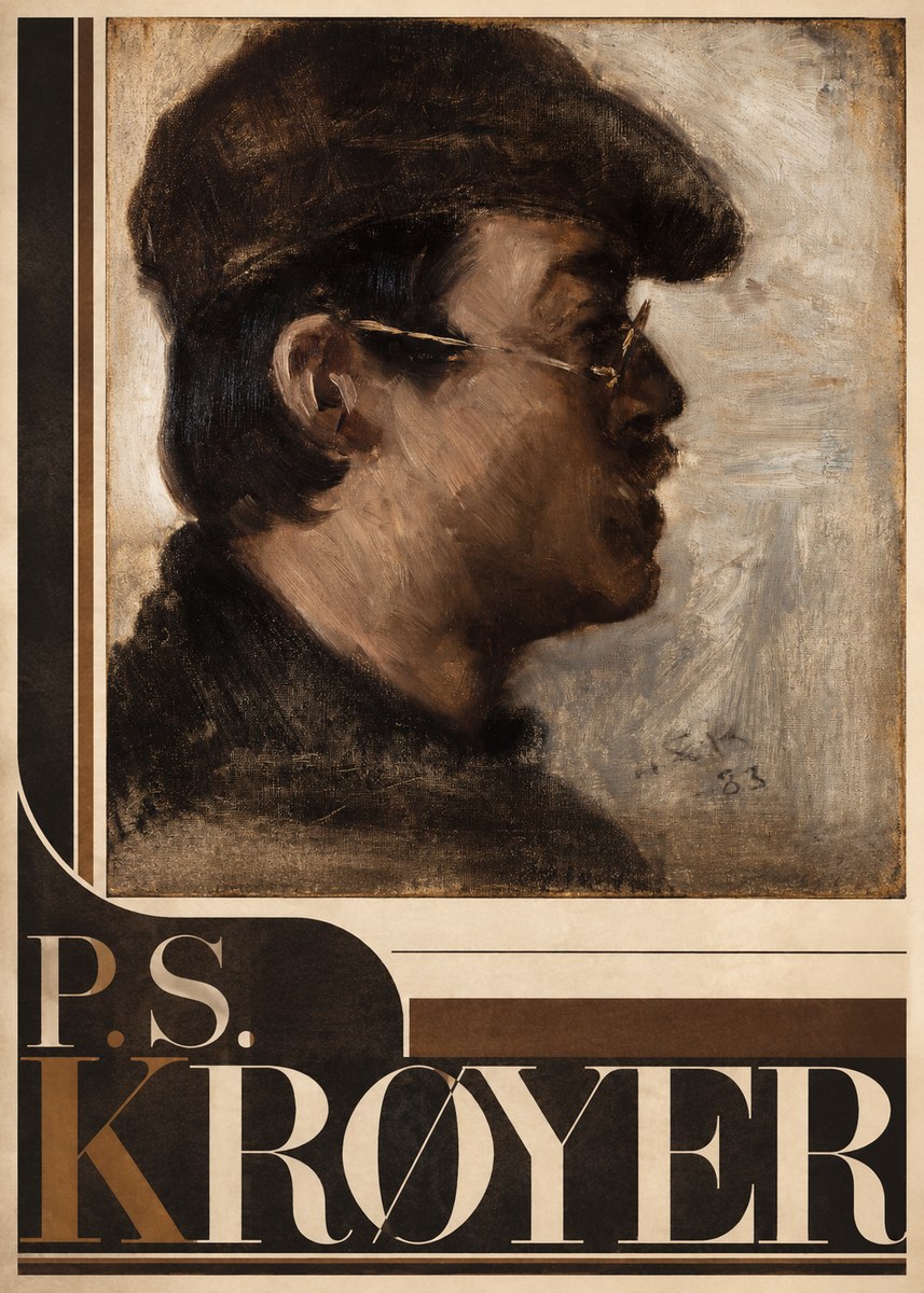 P.S. Krøyer Self-portrait with a Cap No4 - Plakát
