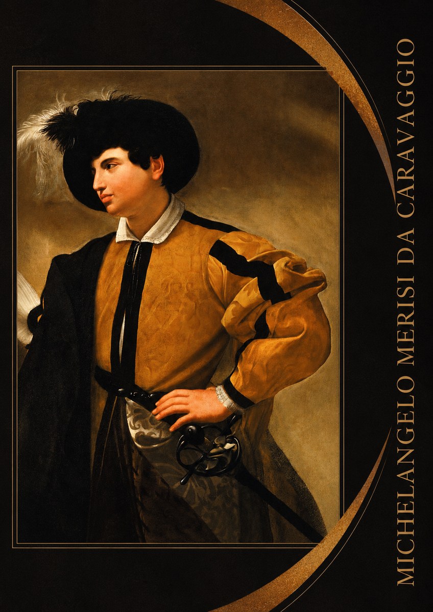Michelangelo Merisi da Caravaggio Portrait of a Young Man No4 - Plakát
